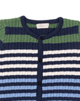 Unisex Wooly Saçörgülü Çizgili Triko Hırka