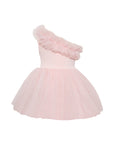 Pinky One Shoulder Ruffle