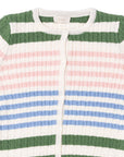 Unisex Wooly Saçörgülü Çizgili Triko Hırka