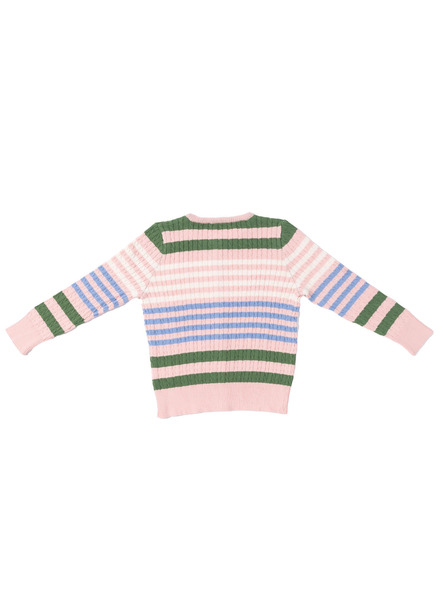 Unisex Wooly Saçörgülü Çizgili Triko Hırka