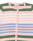 Unisex Wooly Saçörgülü Çizgili Triko Hırka