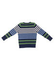 Unisex Wooly Saçörgülü Çizgili Triko Hırka