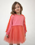 Coral Poppy Sweatshirt Dress